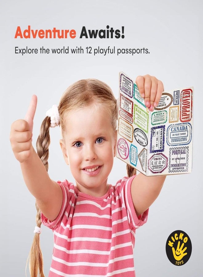 Kicko Passport Sticker Book for Boys and Girls 6in - 12 Pack Pad of Famous Places Motivational Treats, Party Favors, Game Prizes, Wall Decals, Scrapbooks, Collections, School Supplies, Arts and Crafts - Image 2