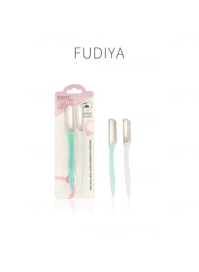 الفضية موس حاجب من قطعتين للجنسين، ماكينة حلاقة آمنة لتقليم شعر الوجه والجسم - Image 1