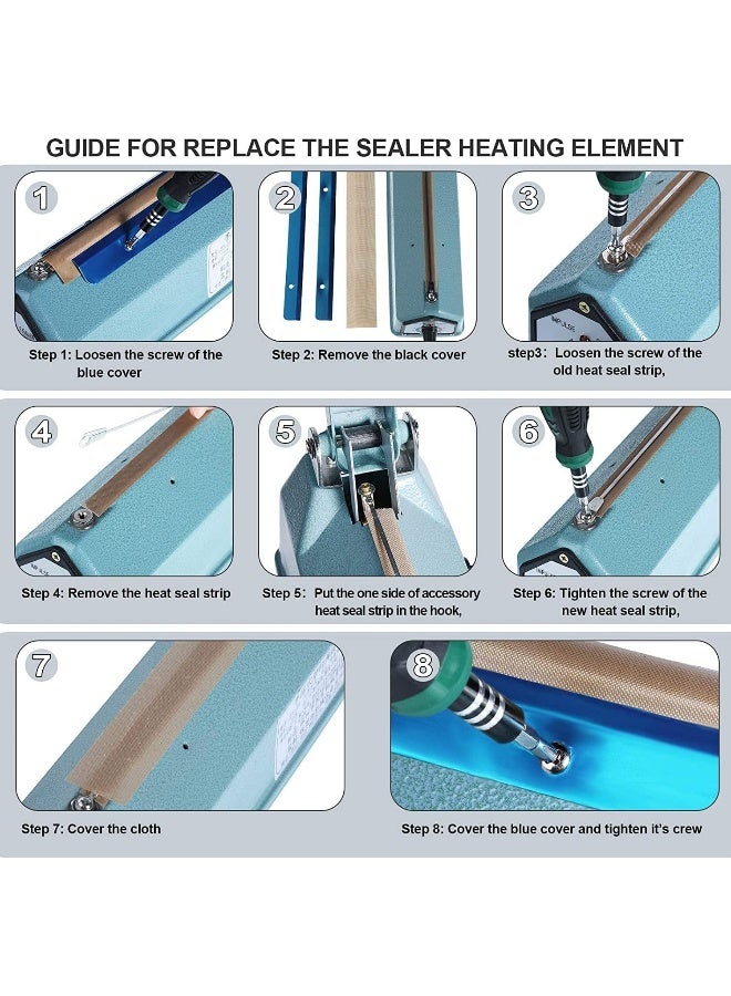 melfi Impulse Heat Sealer Machine Spare Repair Parts 20 Cm, Heat Seal Strips Replacement Elements, Strips Accessories For Mylar Bag, Plastic Bags Etc. - Image 5