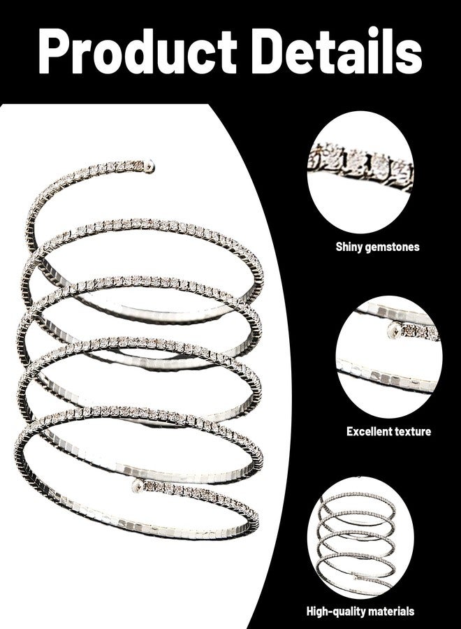 RupeeRise Arm Cuff Jewellery for Women, Elegant Silver Cuff Bracelet, Stylish Hand Band for Casual Wear, Parties and Weddings - Image 2