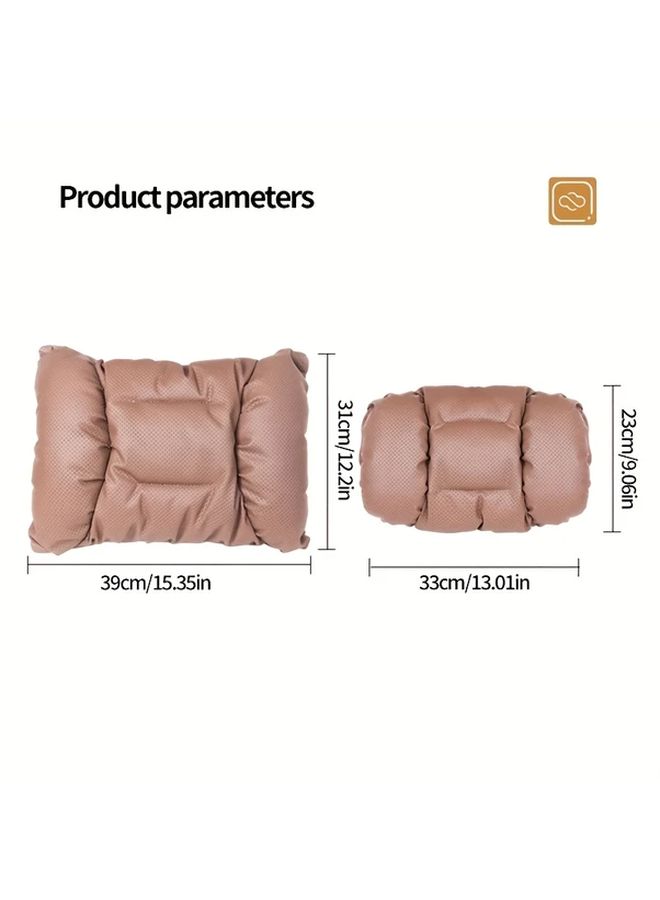 Red Headrest One Neck Pillow Lumbar Support Cushion Comfortable Breathable Car Driving Accessory - Image 2