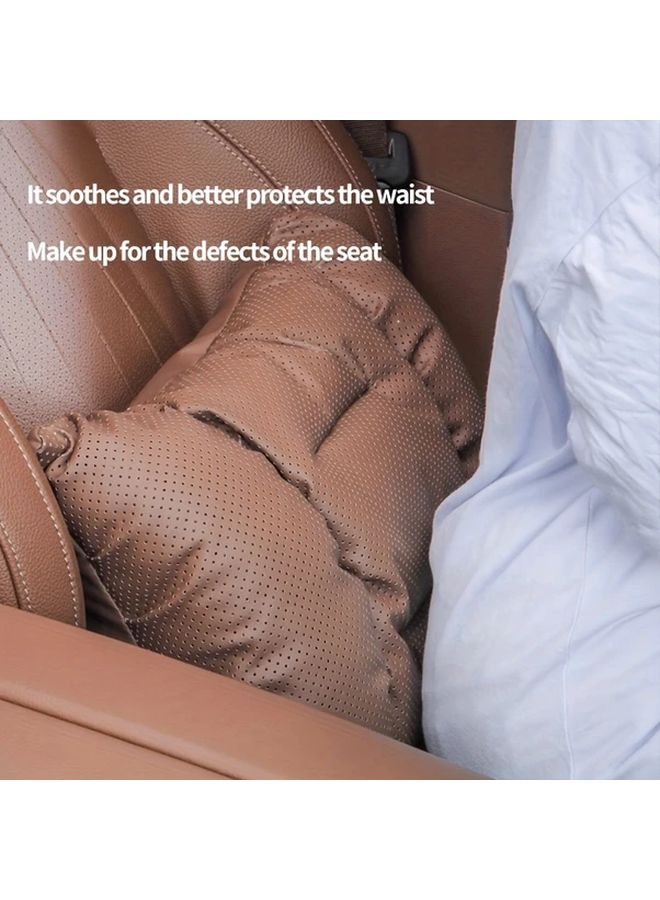 Red Headrest One Neck Pillow Lumbar Support Cushion Comfortable Breathable Car Driving Accessory - Image 4