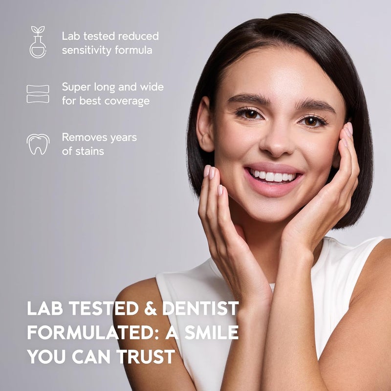 InoPro Natural Teeth Whitening Strips Kit 14 Treatments Sensitive Teeth Whitener Peroxide Free with Papain Bromelain Coconut Oil White Strips for Teeth Whitening 28 Strips - Image 5