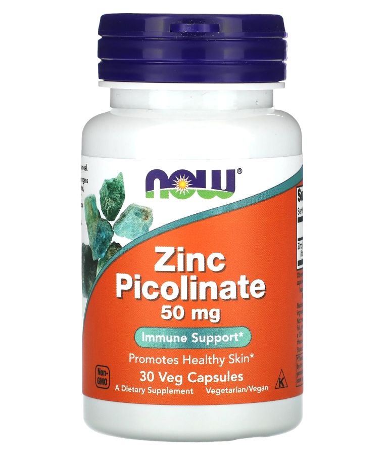 now Zinc Picolinate 50 mg 30 Veg Capsules