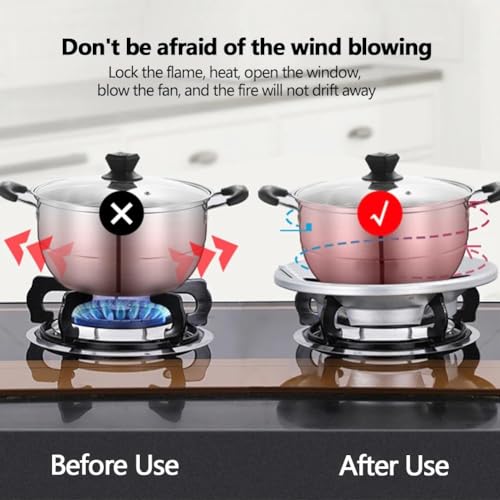 HomeWiz Black Gas Saver Burner Stand | Jali Ring Fire & Windproof Energy Saving, Chula Support Stand, 4 Legs Supported for Indian Gas 0.7Mm, Metal (Pack of 2, Black) - Image 5