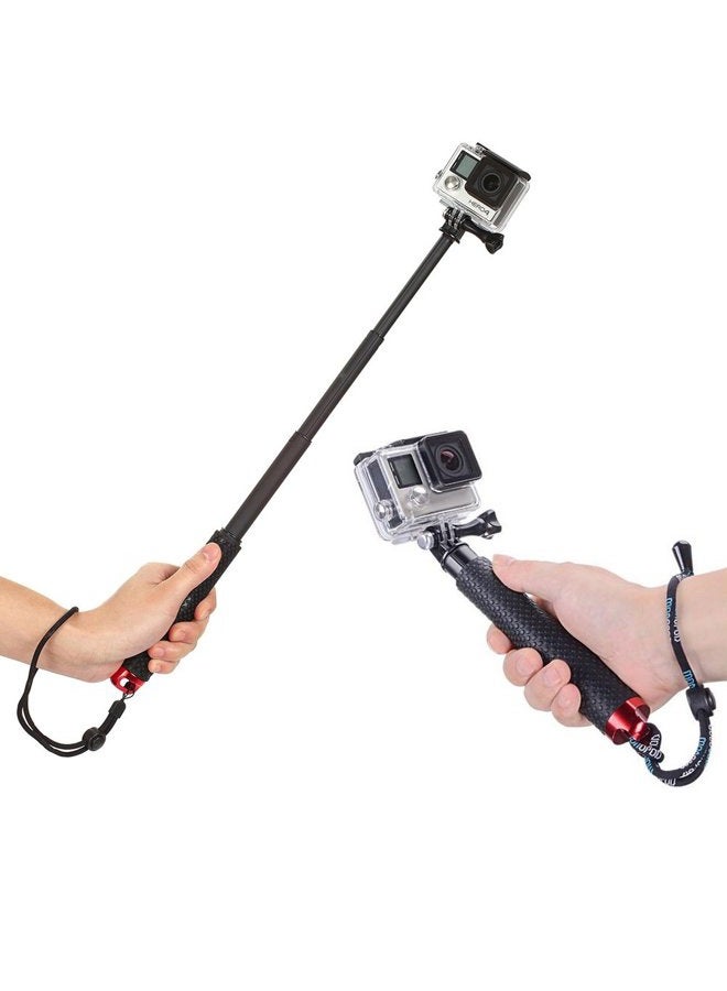 Walway عصا سيلفي قابلة للتعديل 19 بوصة مقاومة للماء تحت الماء مع مقبض يدوي لكاميرات GOPRO Hero 6/5/5 Session/4 Session/4/3+/3/2/1، GeekPro، AKASO، Xiaomi Yi، SJCAM SJ4000 (أحمر) - Image 3
