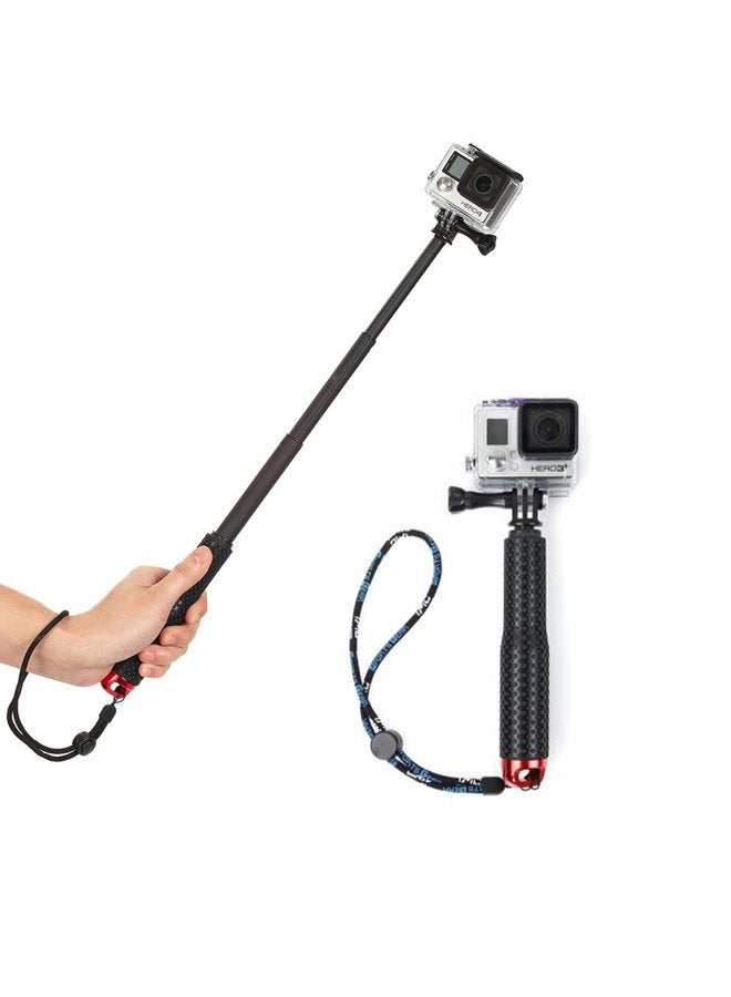 Walway عصا سيلفي قابلة للتعديل 19 بوصة مقاومة للماء تحت الماء مع مقبض يدوي لكاميرات GOPRO Hero 6/5/5 Session/4 Session/4/3+/3/2/1، GeekPro، AKASO، Xiaomi Yi، SJCAM SJ4000 (أحمر) - Image 1
