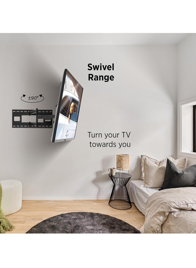 TIGER حامل تلفاز حائط متحرك/قابل للتعديل ممتاز – ذراع طويلة قابلة للتمديد بطول 40 بوصة لشاشات LED و LCD و بلازما المسطحة والمنحنية من 32-80 بوصة، يتحمل حتى 110 رطل، أقصى VESA 800x400 - Image 3