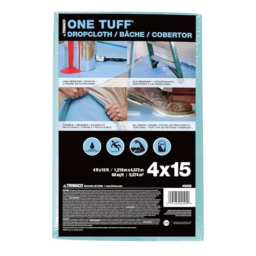 Trimaco 90099 One Tuff Dupont Sontara Professional Grade Drop, 0.011 In T, 4 W X 15 Ft L, Blue, Cloth, 4'x15 feet, 60 Sq - Image 1