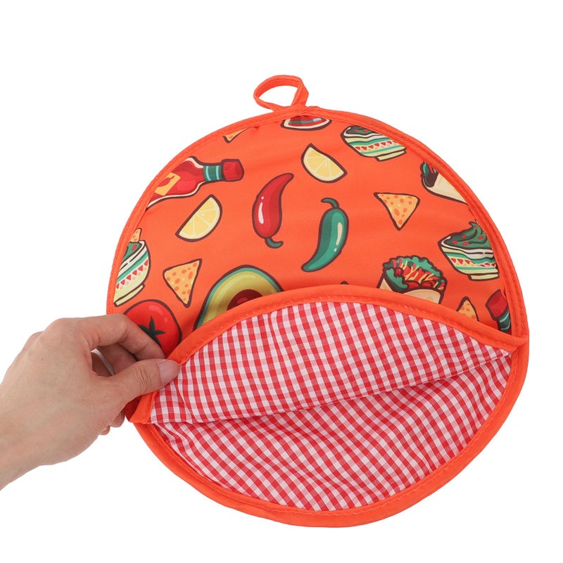 Insulated Tortilla Warmer Bag Microwave Safe 11.8 Inch For Naan Crepes School Work - Image 3
