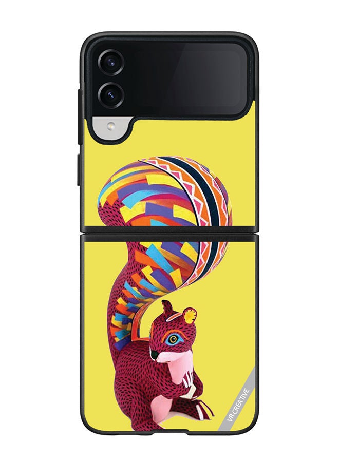 VR CREATIVE Protective Case Cover For Samsung Galaxy Z Flip4 Squirrel Design Multicolour - Image 1