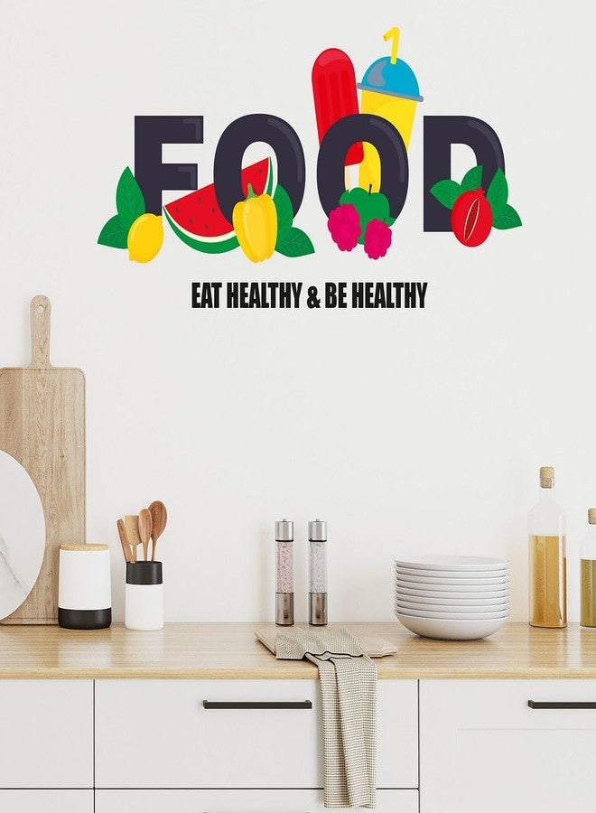 CVANU Food Eat Healthy & Be Healthy Colorful Printed Kitchen Wall Sticker for Wall Decoration (12X25.6inch)_K004 - Image 1