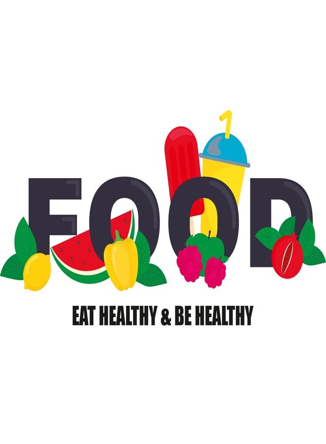 CVANU Food Eat Healthy & Be Healthy Colorful Printed Kitchen Wall Sticker for Wall Decoration (12X25.6inch)_K004 - Image 2