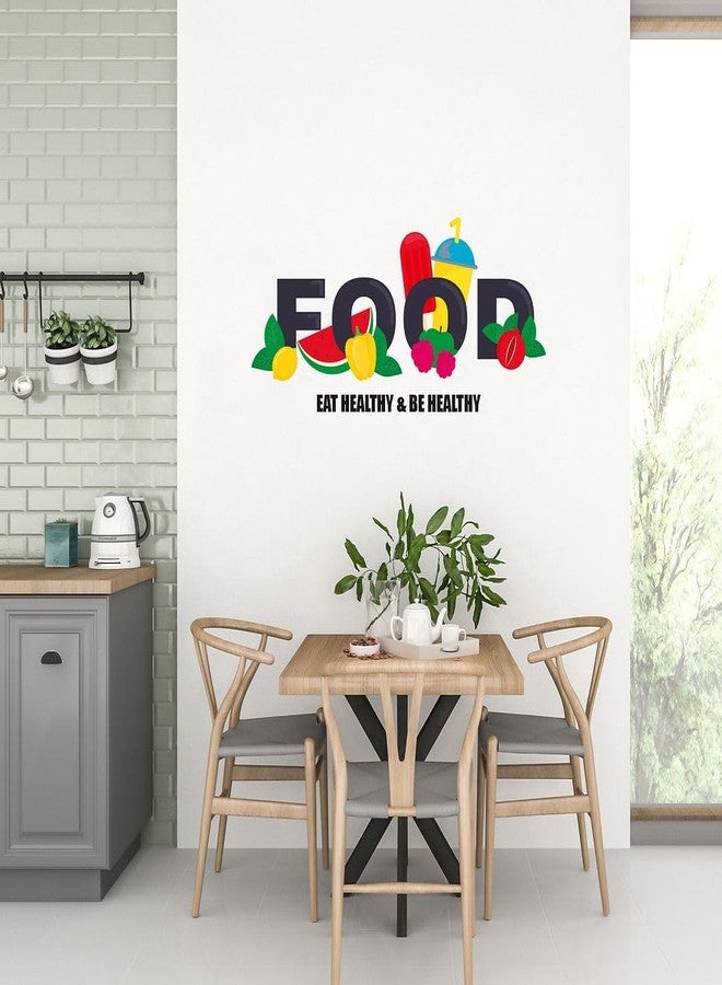 CVANU Food Eat Healthy & Be Healthy Colorful Printed Kitchen Wall Sticker for Wall Decoration (12X25.6inch)_K004 - Image 3