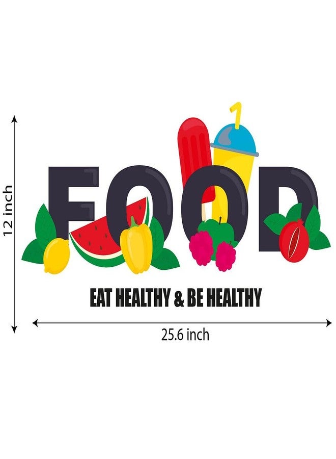 CVANU Food Eat Healthy & Be Healthy Colorful Printed Kitchen Wall Sticker for Wall Decoration (12X25.6inch)_K004 - Image 4
