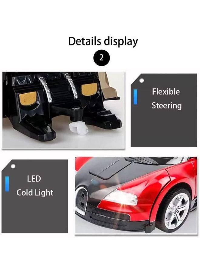 YelaJoy - RC Cars Robot for Kids, Remote Control Car Robot Transformer Toy, Toys for Boys Girls Age of 6,7,8-16 Year Old Gifts One Button Transforms into Robot with LED Light Intelligent Vehicle - Image 1
