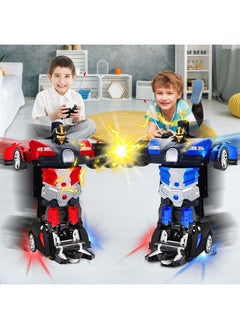YelaJoy RC Cars Robot for Kids, Remote Control Car Robot Transformer Toy, Toys for Boys Girls Age of 6,7,8-16 Year Old Gifts One Button Transforms into Robot with LED Light Intelligent Vehicle  - Image 3