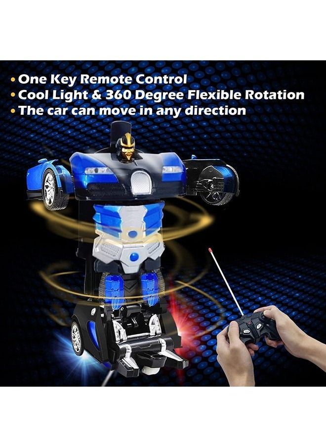 YelaJoy - RC Cars Robot for Kids, Remote Control Car Robot Transformer Toy, Toys for Boys Girls Age of 6,7,8-16 Year Old Gifts One Button Transforms into Robot with LED Light Intelligent Vehicle - Image 1