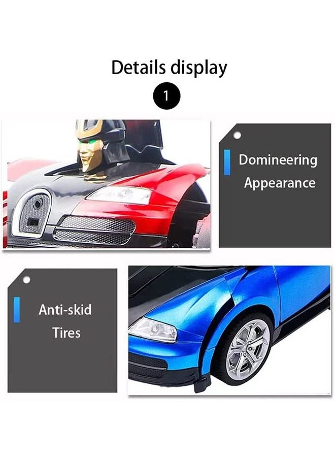 YelaJoy - RC Cars Robot for Kids, Remote Control Car Robot Transformer Toy, Toys for Boys Girls Age of 6,7,8-16 Year Old Gifts One Button Transforms into Robot with LED Light Intelligent Vehicle - Image 1