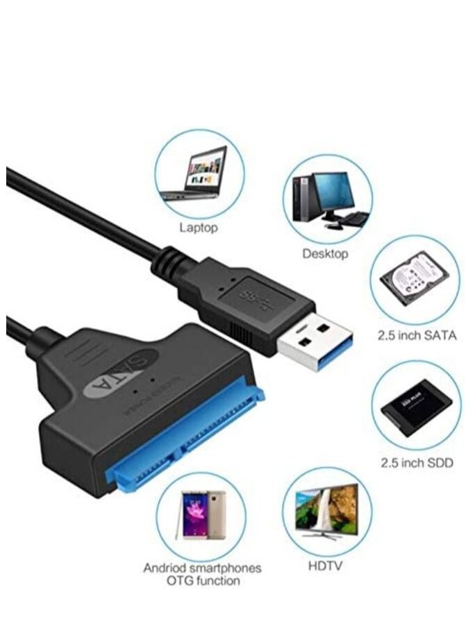 إن تك كابل بيانات محول محرك الأقراص الصلبة الخارجي NTECH USB 3.0 إلى SATA 2.5 بوصة SSD HDD - Image 2