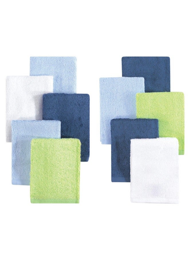 ليتل تريجر مناشف استحمام فاخرة من ليتل تريجر للجنسين مصنوعة من الرايون من الخيزران، لون الدنيم والليمون، عبوة من 10 قطع، مقاس واحد