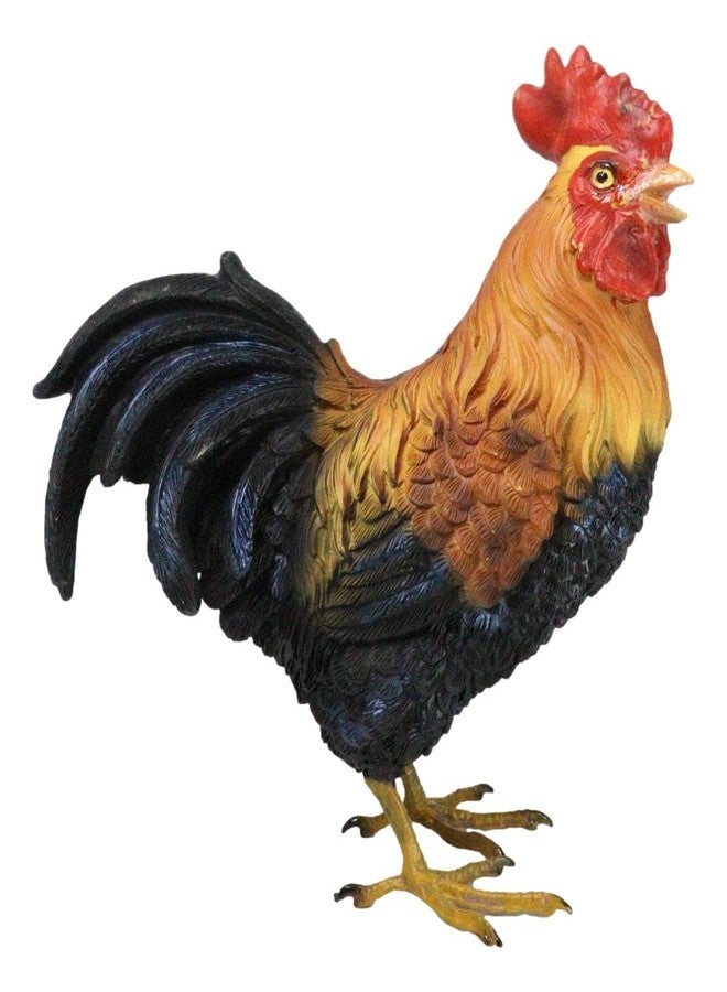 Ebros Gift Rustic Western Proud Country Chicken Rooster Figurine 8" Tall Chickens Roosters Kitchen Desktop Shelf Mantel Decorative Accent Sculpture in Vivid Colors - Image 1