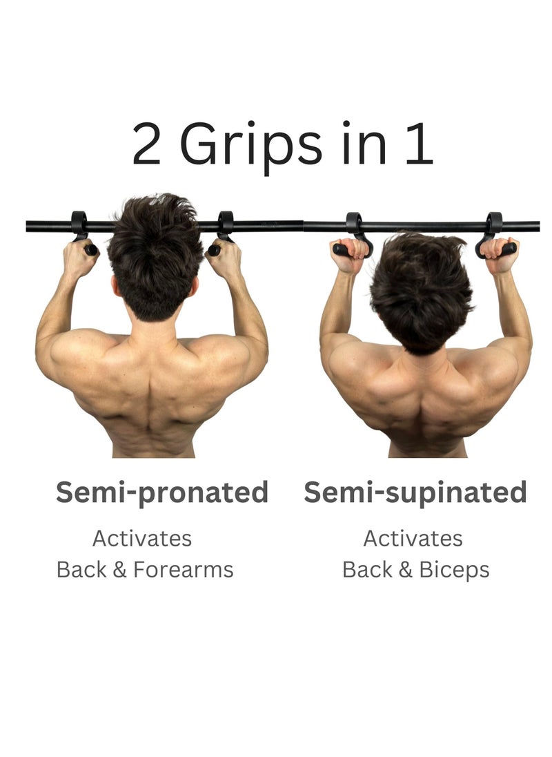 Excefore Angled Grip Handle Attachment, 2 Pack Compact Pull Up Bar, Neutral Grip Handle Attachment for Pull-up Bars, Barbells and Resistance Bands, Multifunction Gym Accessories, Black  - Image 5