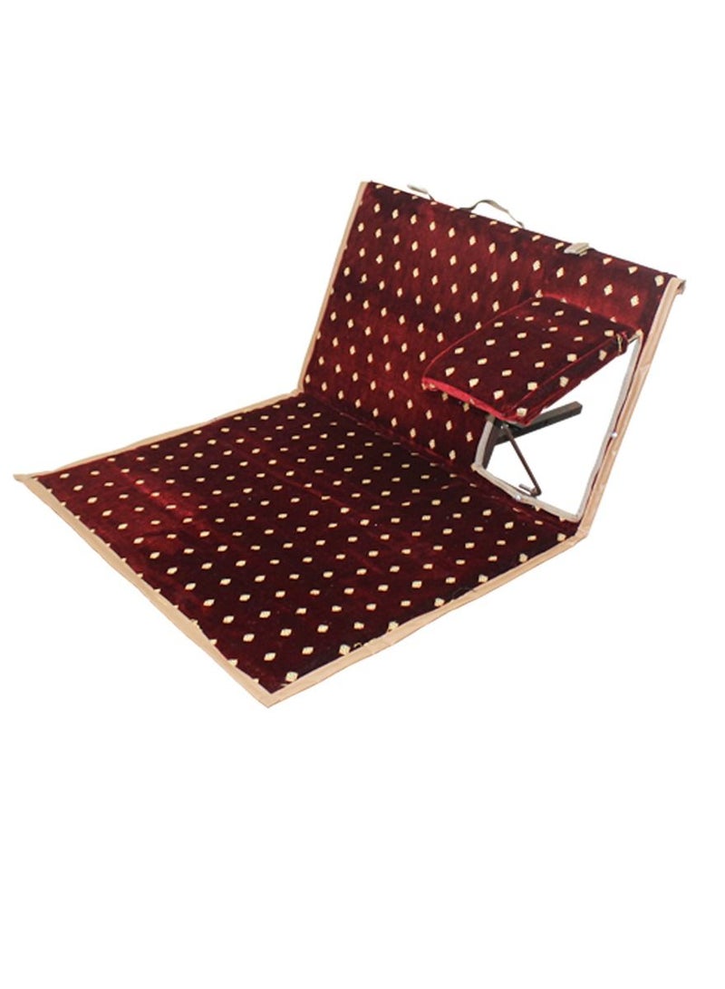 QUTOOB Traditional Arabic Foldable Floor Seating Chair With Armrest And Adjustable Backrest, Perfect For Trips, Camping, Picnics, Gatherings, And Outdoor Enjoyment - Portable and Comfortable Camping Chair - Image 2