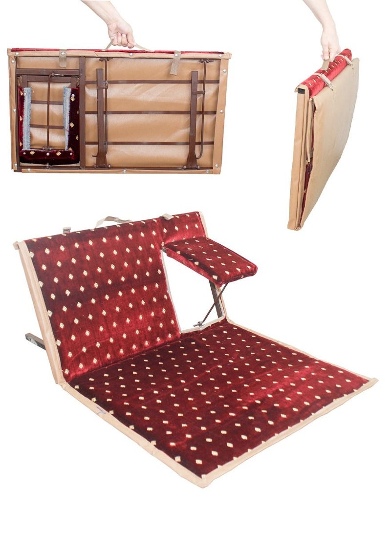 QUTOOB Traditional Arabic Foldable Floor Seating Chair With Armrest And Adjustable Backrest, Perfect For Trips, Camping, Picnics, Gatherings, And Outdoor Enjoyment - Portable and Comfortable Camping Chair - Image 5