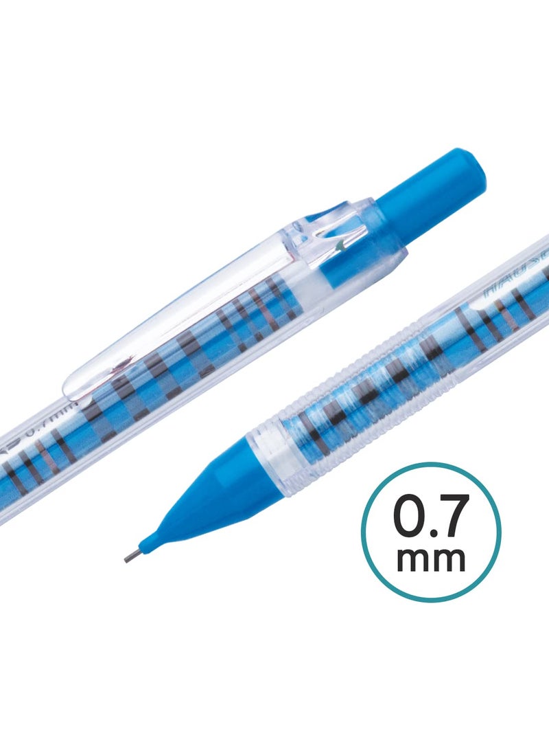 HAUSER - Hauser Checkers 07 Mm Mechanical Pencil Box PackGerman TechnologyContinuous Writing Sliding SleeveSpecially Designed Grip For Comfortable WritingPack Of 10Multicolor - Image 1