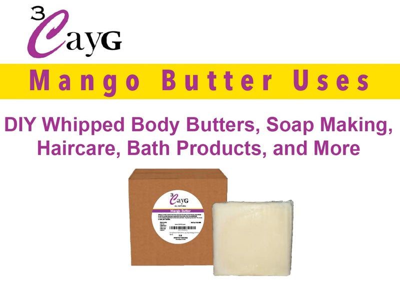 3CayG Mango Butter 5LB All Natural Bulk| Great for Whipped Body Butter Lotion and Soap Making Wild Harvested Naturally Refined - Image 3