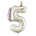 PartyDeco Unicorn Number 5 Balloon PartyDeco 365 Inch Holographic Foil Birthday Balloon 5th Birthday Decorations for Girls Unicorn Party Decor - Image 2