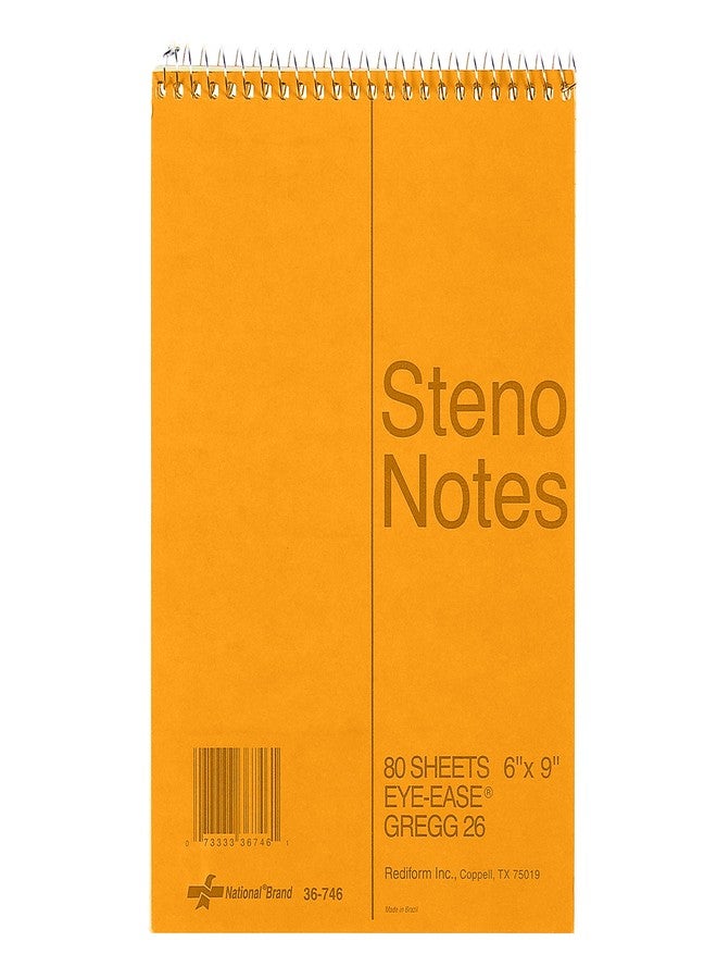 National Brown Board Cover Steno Notebook, Gregg Ruling, Green Eye-Ease Paper, 80 Sheets, 6 x 9.25 x 6 inches, Pack of 12 (36746-12) - Image 3