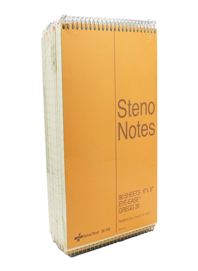 National Brown Board Cover Steno Notebook, Gregg Ruling, Green Eye-Ease Paper, 80 Sheets, 6 x 9.25 x 6 inches, Pack of 12 (36746-12) - Image 2