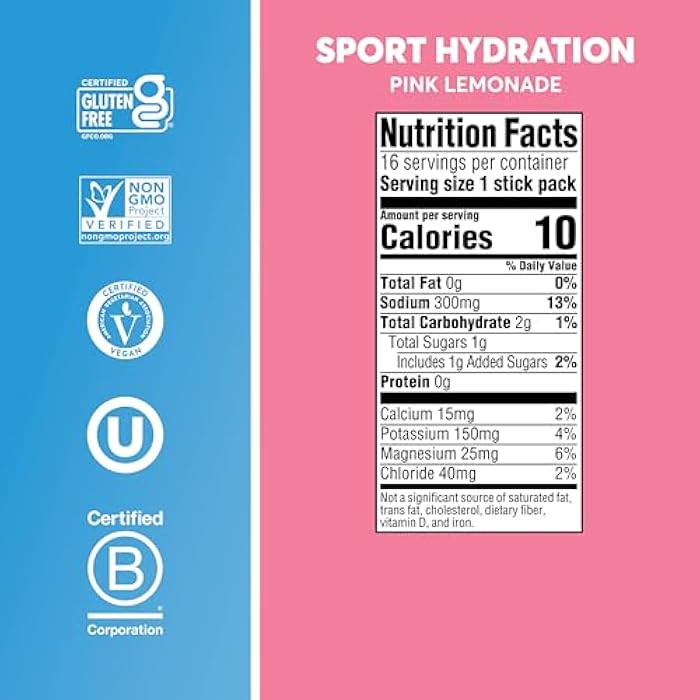 Nuun Sport Electrolyte Powder Packets with Magnesium, Calcium, Potassium, Chloride, and Sodium, Hydration Packets for On-the-Go, Pink Lemonade Flavor, Gluten Free & Vegan, 16 Single Servings - Image 5