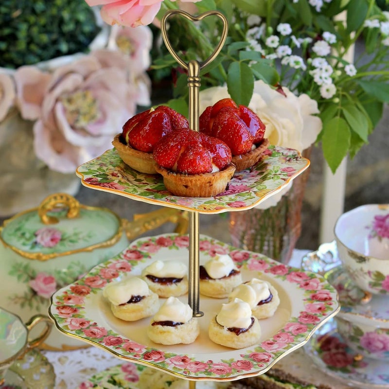 Happy Will 3 Tier Heart Shape Metal Cake Stand Holder Heavy Duty Fruit Plate Handle Fittings Hardware Rod（ Bronze Heart） - Image 4