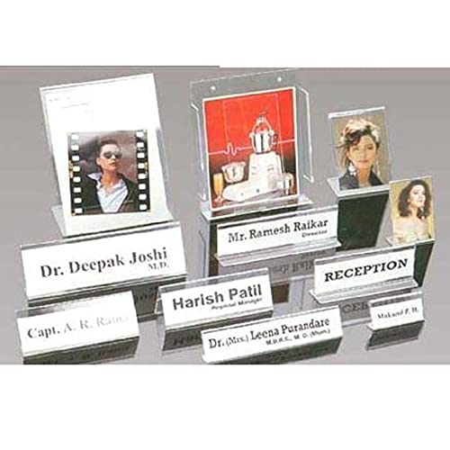 Shuban Clear Acrylic Desk Name Plate Holder – 10 Pack 2-Sided 10 Inch x 02 Inch V-Shaped Display Stand for Name Plates, Table Place Cards, Signs & Labels – Reusable for Office, Business, Weddings, Restaurants & Schools - Image 4