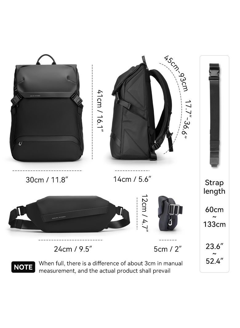 MARK RYDEN - MARK RYDEN 2859 Backpack and Shoulder Bag Combo with a lot of style and great practicality. Perfect for short and business trips. - Image 1