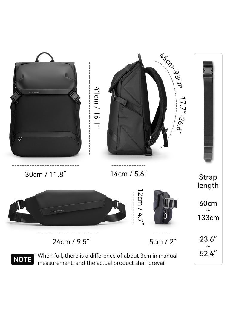 MARK RYDEN 2859 Backpack and Shoulder Bag Combo with a lot of style and great practicality. Perfect for short and business trips. - Image 4