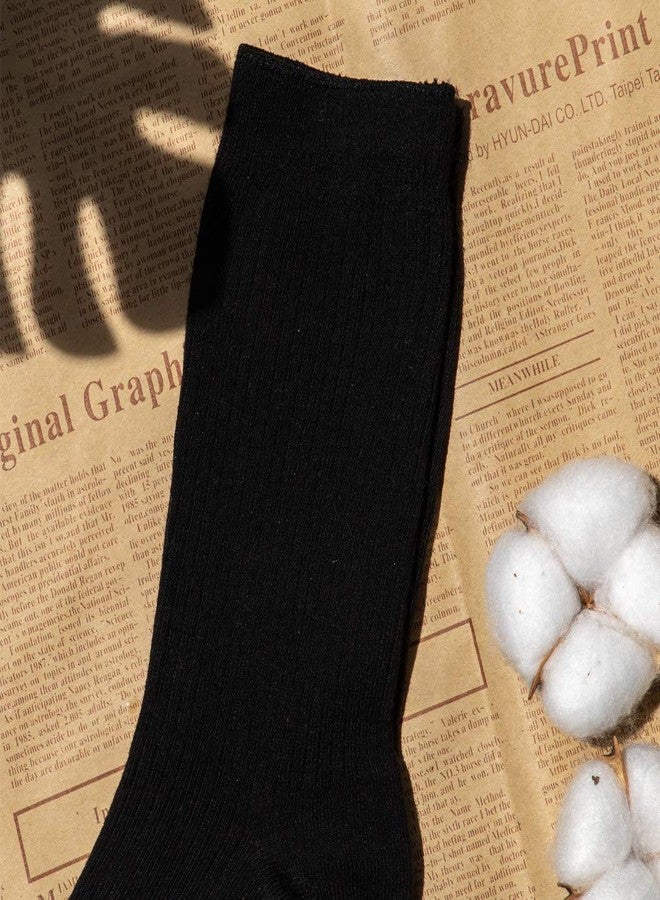 Smithking Quality Hygroscopic Comfy Breathable 100% Cotton Socks for Men & Women black 6 pack - Image 3