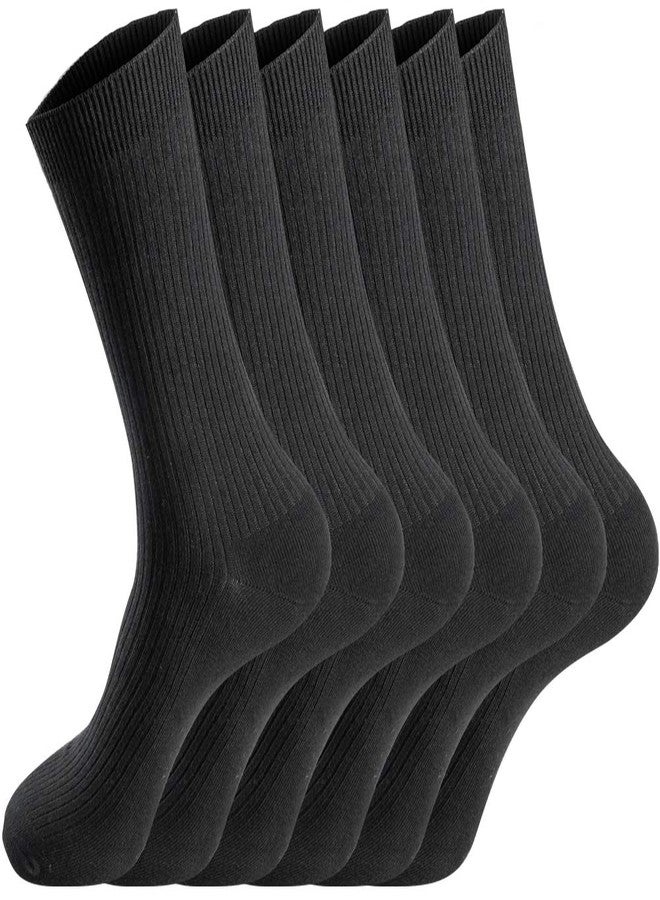 Smithking Quality Hygroscopic Comfy Breathable 100% Cotton Socks for Men & Women black 6 pack - Image 1