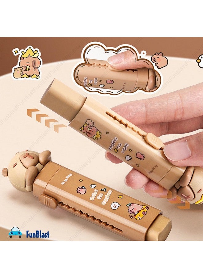 فنبلاست ممحاة فن بلاست للأطفال - مجموعة ممحاة على شكل كابيبارا، مجموعة أدوات مكتبية للأطفال، ممحاة مطاطية للأطفال، ممحاة كاواي، ممحاة فاخرة كهدية عيد ميلاد - عبوة من قطعتين (كابيبارا) - Image 4