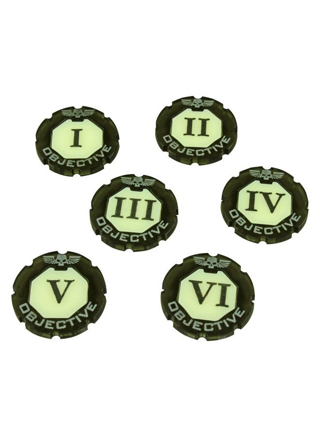 LITKO 2-Tone Objective Token Set | Numbered 1-6 | Compatible with Warhammer 8th Edition | Age of Sigmar | 6 Pack - Image 1