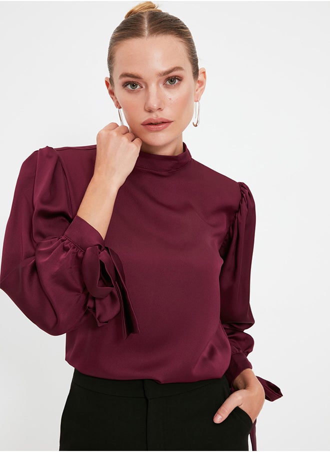 Plum Tie Detailed Satin Woven Blouse TOFAW19FG0082 - pzsku/Z80C391BC679A2822C77EZ/45/_/1730940983/92dde43e-0a04-458c-ab92-e44cc79375d1