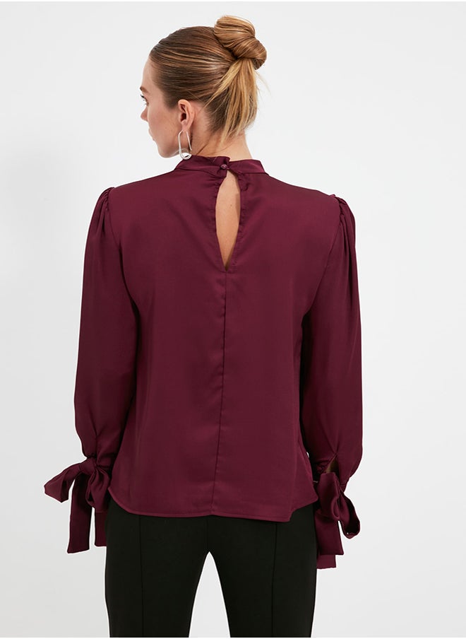 Plum Tie Detailed Satin Woven Blouse TOFAW19FG0082 - pzsku/Z80C391BC679A2822C77EZ/45/_/1730940986/32d24754-0dd9-428e-8e30-46261e43474a