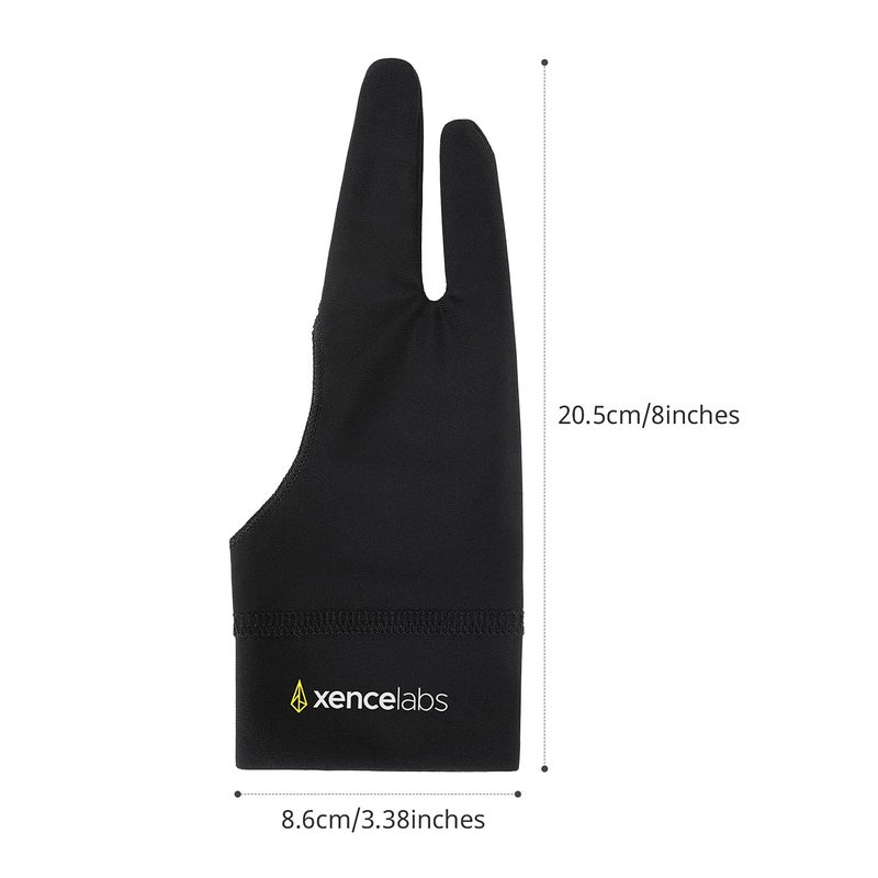 XENCELABS, Artist Glove, Drawing Glove Left Right Hand for Drawing Tablet, 2 Finger Dight art Glove for Drawing, Black Size M - Image 5