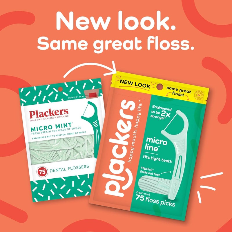 Plackers Micro Line Dental Floss Picks with Fold-Out FlipPick, Fresh Mint Flavor, 36 Count - Image 3