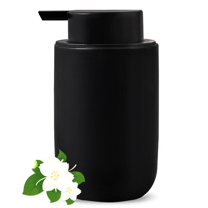 BLACK SOAP DISPENSER MODERN CERAMIC HAND DISH SOAP DISPENSER FOR BATHROOM REFILLABLE LIQUID HAND SOAP DISPENSER WITH SOAP PUMP FOR ESSENTIAL OIL LOTION SOAP FOR FARMHOUSE DECOR DISH