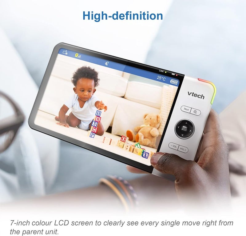 VTech VM919HD Digital Baby Monitor, 7 Inch HD 720P LCD Screen, 360 Degree Camera, Intercom - Image 4