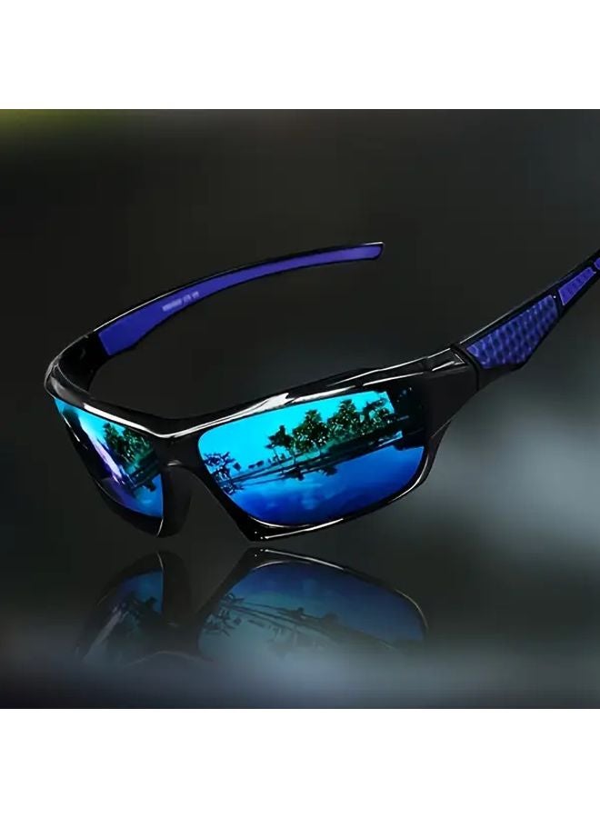 Black Sports Glasses For Men With Mirror Lenses TAC Lens PC Polymer Frame - Image 4